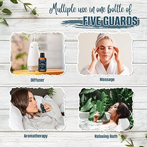 Five Guards Essential Oil Blend 30 ml Health Shield for Aromatherapy | With Clove, Cinnamon, Lemon, Rosemary & Eucalyptus - Natural Riches