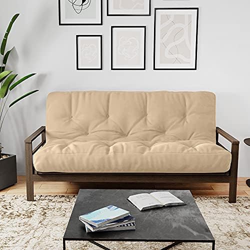 Royal Sleep Products by The Futon Factory 12 inch Foam Futon Mattress - Solid Khaki Cover - Full Size - CertiPUR Certified Foams - Made in USA