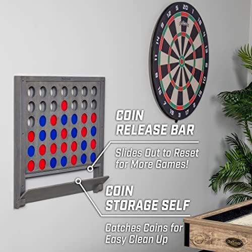 GoSports Wall Mounted Giant 4 in a Row Game - Jumbo 4 Connect Family Fun with Coins