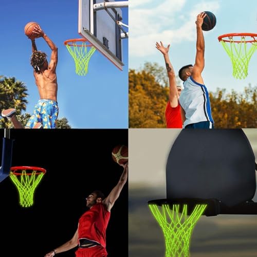 LAO XUE Nightlight Basketball Net Replacement,Luminous Outdoor Nylon Net
