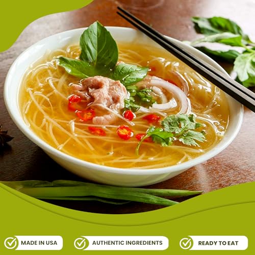 Essence of Lotus Instant Spicy Beef Pho Soup Mix — Ready-to-Eat Flavorful, Restaurant-Quality Pho broth, Made in the US (Spicy Beef Soup Mix, 1-Pack) | Ready-to-Eat, broth