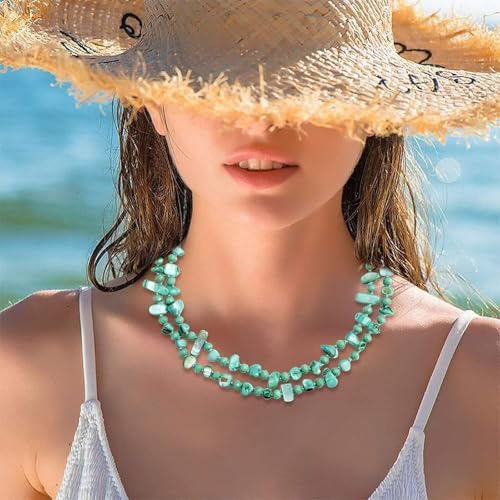 SHOP LC DELIVERING JOY Shell Chips Glass Beaded Necklace for Women Jewelry for Women Size 47" Birthday Gifts