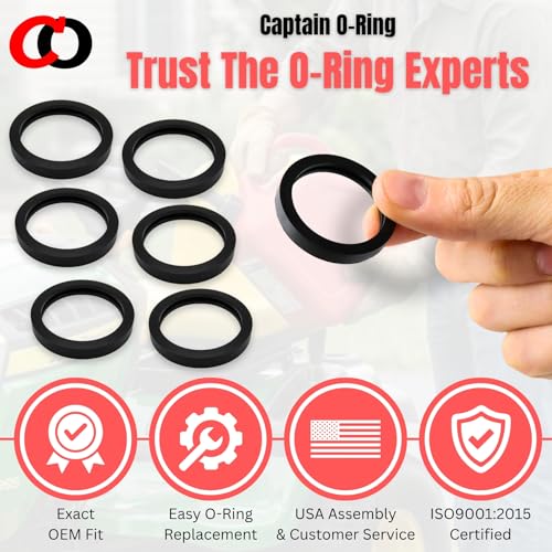 Captain O-Ring – 00358R Gas Can Spout Gasket Seals (6 Pack) - Rubber Replacement Gasoline/Fuel Jug Washer Seals, Upgraded Version