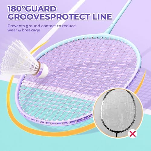 HIRALIY Badminton Rackets Includ 2/4 Rackets, 6/12 Birdies, 1 Carrying Bag