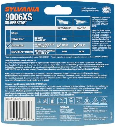 SYLVANIA - 9006XS SilverStar - High Performance Halogen Headlight Bulb, High Beam, Low Beam and Fog Replacement Bulb