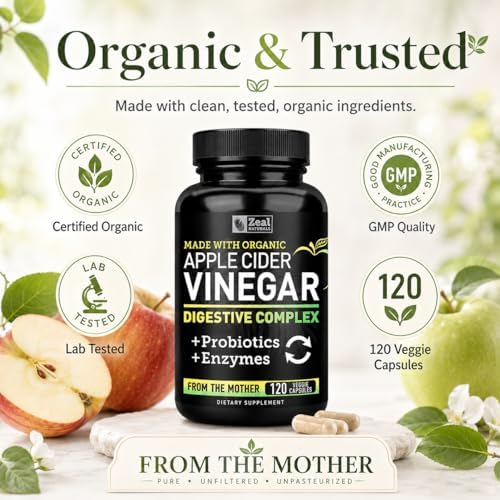 Zeal Organic Apple Cider Vinegar Capsules + Digestive Complex | GLP-1 Support