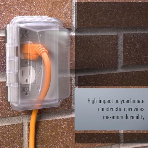 TayMac 1-Gang Weatherproof In-Use Outdoor Electrical Outlet Cover, Clear