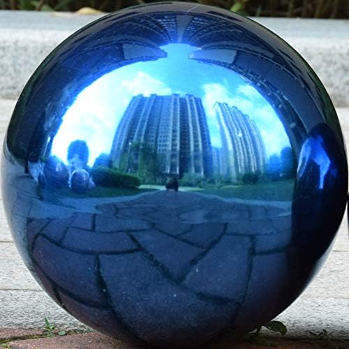 10 inch Gazing Ball, Blue Garden Sphere Mirror Globe Ball, Paint from Stainless Steel Hollow Ball, Polished Reflective Smooth Ball