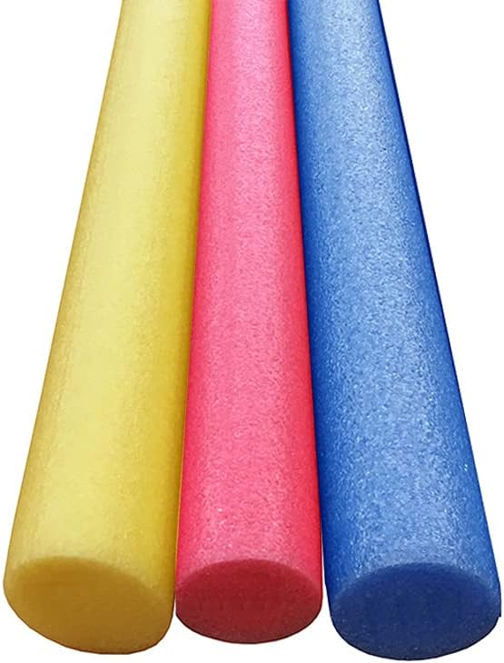 Oodles of Noodles Solid Deluxe Extra Long Pool Noodles - 3 Pack - Approx. 55 inch x 2.75 inch Durable Floating Foam Tubes - Premium Foam Noodle for Swimming, Crafts, Exercise, and Water Activities
