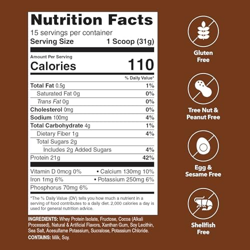 Unflavored Protein Powder | 21g 100% Whey Isolate Protein Powder | Unflavored Whey Protein Powder | Low Carb and Sugar Free Whey Protein Isolate | Gluten Free | Certified Kosher | 15 Servings