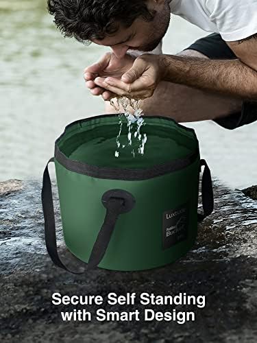 Luxtude Collapsible Bucket with Handle, Portable 5 Gallon Bucket for Camping, Fishing, Beach, Gardening, RV & Outdoor Emergency