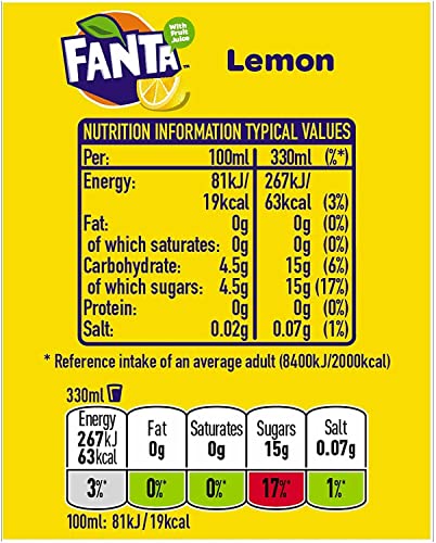 Fanta Lemon Lemon Drink, 12 Can Pack (330ml Each)