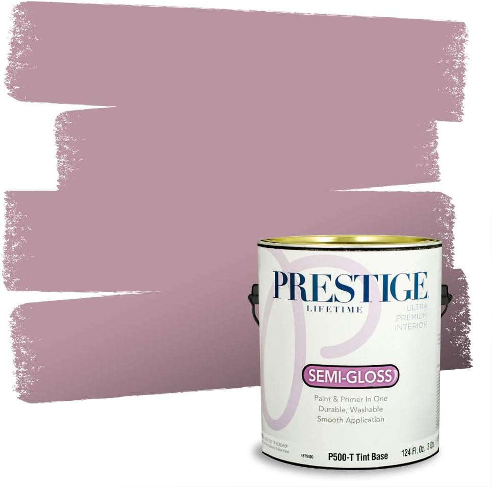 PRESTIGE E500-P-SW6303 Exterior Paint and Primer in One, 1-Gallon, Semi-Gloss, Comparable Match of Sherwin Williams Rose Colored, 1 Gallon, SW17-Rose