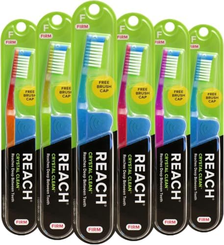 Reach Crystal Clean Medium Bristle Toothbrushes, 6 Pack
