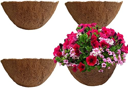 16 Inch Coco Liner for Planters, 2PCS Round Replacement Plant Basket Liner, Coco Fiber for Hanging Basket