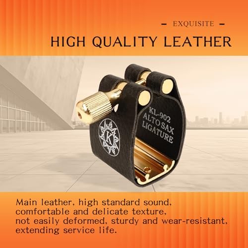 Alto Saxophone Ligature Fastener Compact Durable Artificial Leather for Alto Saxophone Rubber Mouthpiece