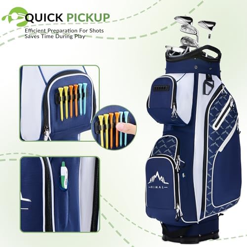 14-Way Golf Cart Bag, Full-Length Divider, Large Storage | Handles,Rain Cover,Multiple Pockets