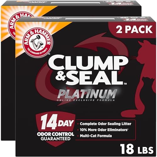 ARM & HAMMER Slide Platinum Easy Clean-Up Clumping Cat Litter, 18 lbs