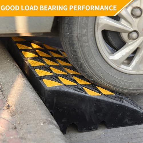 BESEA 6 Inch High Rubber Curb Ramp 23.6" Long, Heavy Duty Driveway Ramp