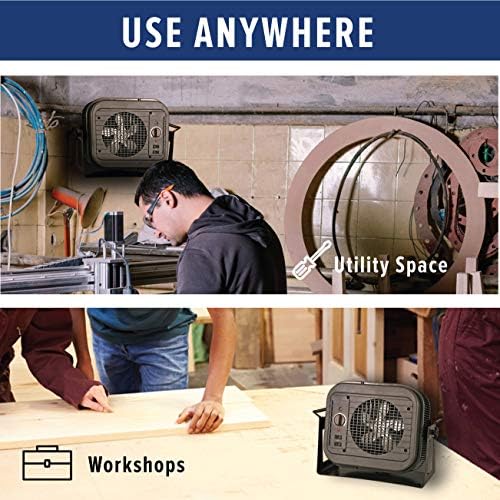 Qmark MUH35 Self-Contained Unit Heater with Mounting Bracket for Factories, Garages, Warehouses, and Schools, 5000 Watt, 240 Volt, Gray