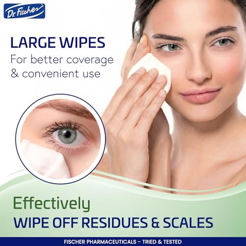 Dr. Fischer Eyelid Wipes - Hypoallergenic Preservative-Free Eye Cleansing Wipes for Sensitive Eyelids (Twin Pack).