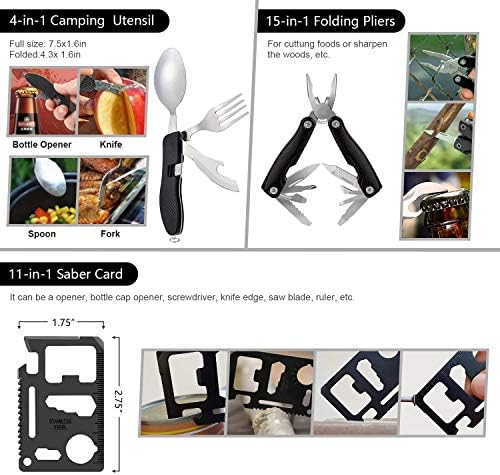 Survival Kit, First Aid Kit Survival Gear and Supplies Emergency Kit with Bug Out Bag Tactical Military Grade Molle IFAK for Camping, Earthquake