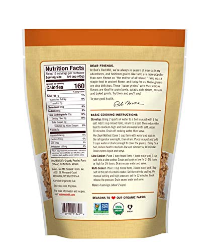 Bob's Red Mill Organic Farro Grain, 24oz