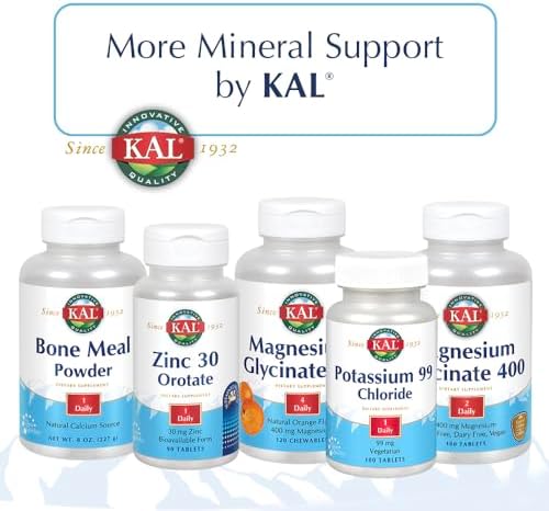 KAL Calcium Citrate Supplement with Vitamin D3 - 1000 IU Vitamin D3, Healthy Bone & Muscle Function Support for Men and Women, Quick Dissolving Tablets - 180 Count Tablets