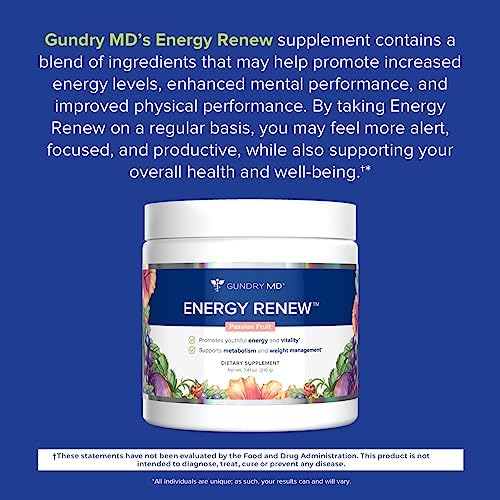 Gundry MD Energy Renew Supplement, Passion Fruit Flavor Powder, 30 Servings