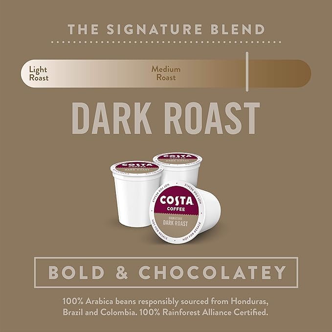 Costa Coffee Pods Medium Roast, Signature Blend, 10 Count