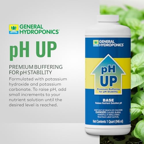 General Hydroponics pH Up Liquid Premium Buffering For pH Stability, Quart