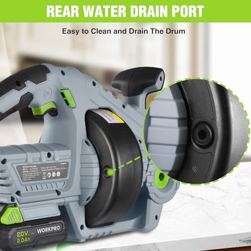 WORKPRO 20V Cordless Electric Drain Auger, 25 ft Plumbing Snake, 2.0Ah Battery | Suitable for 3/4" to 2" Pipes, Including Sinks, Toilets, Showers