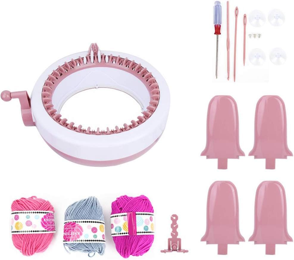 Umootek SENTRO 40 Needles Knitting Machine with Electric Adapter, Knitting Board Rotating Double Loom, Smart Weaving Loom Round Knitting Machines