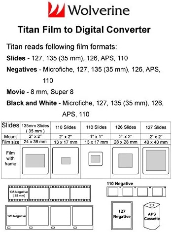 Wolverine Titan 8-in-1 High Resolution 35mm, 127, 126, 110 and APS Film to Digital Converter with 4.3" Screen and HDMI Output
