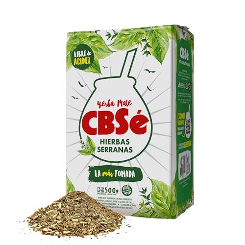 CBSé Yerba Mate Hierbas Serranas – 500 g (1.1 lb) Loose Leaf Yerba Mate Tea with Mountain Herbs, Naturally Caffeinated, Gluten-Free.