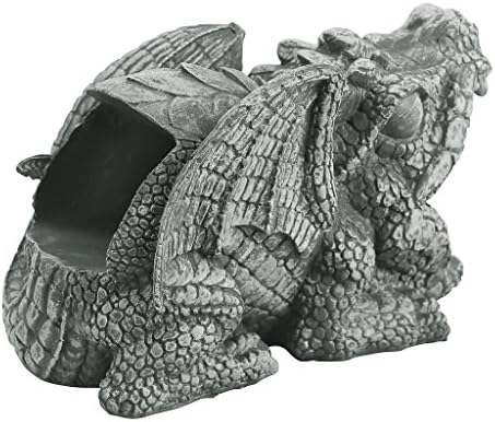 Design Toscano Roland the Gothic Gargoyle Gutter Guardian Rain Downspout Extension Outdoor Statue, 10 Inch Long, Cast Stone Resin, Grey Stone Finish