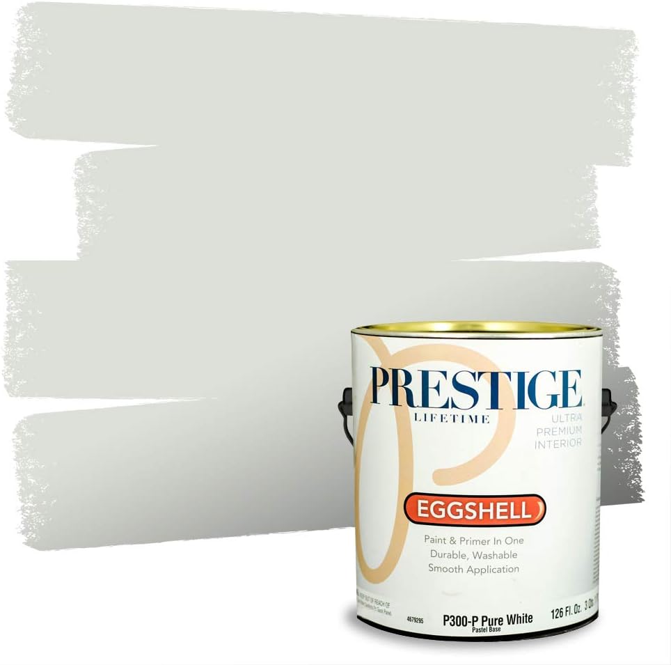 PRESTIGE Paints Exterior Paint and Primer In One, 1-Gallon, Flat, Comparable Match of Sherwin Williams* Coastal Plain*