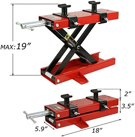 F2C 1100 LB Mini Motorcycle Scissor Center Lift Jack Hoist Stand Bikes ATV Street Bikes Cruisers Touring Motorcycle Dirt Bike Stand