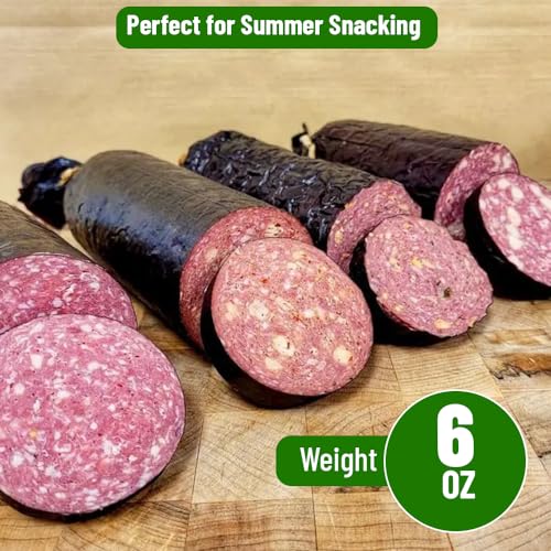 Game Summer Sausage Gift Pack (Venison, Cheddar, Elk, Elk Cheddar, Wild Boar, Venison Jalapeno Cheddar) (6- six ounce Chubs)