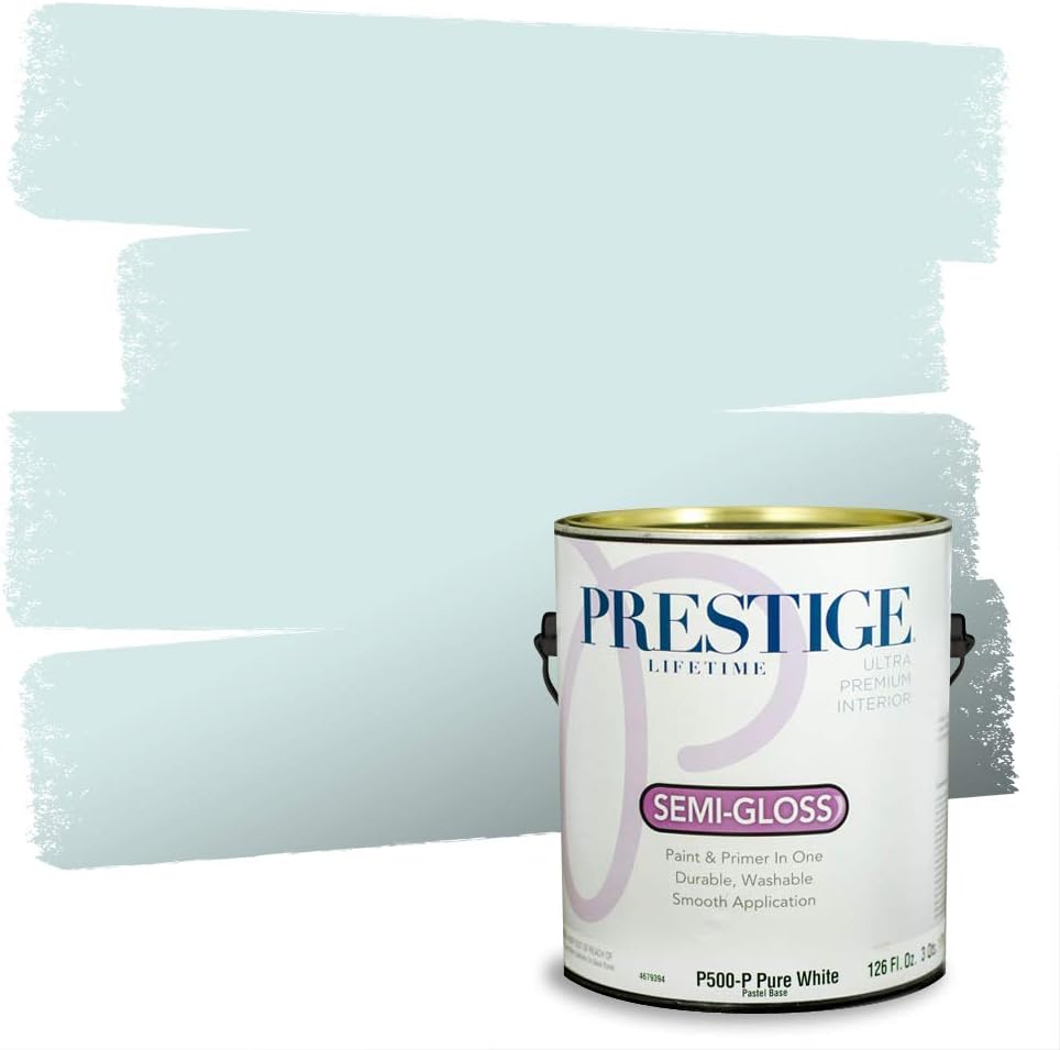 PRESTIGE Paints Exterior Paint and Primer In One, 1-Gallon, Satin, Comparable Match of Sherwin Williams* Blue Nile*