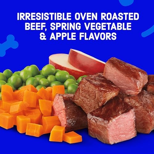 Kibbles 'n Bits Bistro Mini Bits Small Breed Dry Dog Food, Oven Roasted Beef, Spring Vegetable & Apple Flavors for Adult Dogs, 16 lb. Bag | Complete & Balanced Nutrition Formulated For Small Adult Dogs Crafted With Beef, Spring Vegetable & Apple Flavors