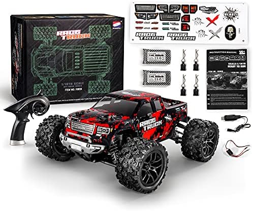 HAIBOXING 1/18 4WD RC Truck 36KM/H Waterproof 2 Batteries 2.4G Remote Car | All-Terrain RC Truck, Independent Suspension, Splash-Proof Electronics