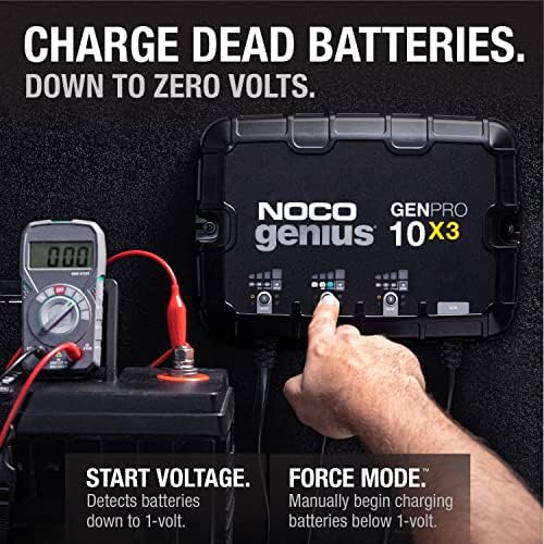 NOCO GENPRO10X3 12V 30A 3-Bank OnBoard Marine Battery Charger & Maintainer