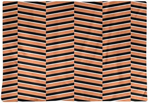 Dana Strider Black & Color Fractured Stripes Table Placemat, 18 x 14, Orange