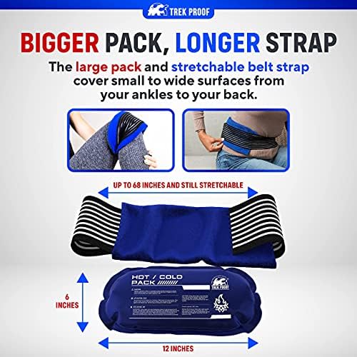 Ice Packs for Injuries Reusable (3-Piece Set) – Hot and Cold Ice Pack Therapy Gel Wrap Support – Supports Recovery, Joint and Muscle Pain – Knees, Back & More (3 Piece Set - Classic)