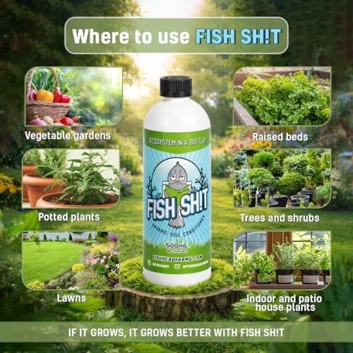 Fish Head Farms Organic Liquid Soil Conditioner, 500ml, Living Biology for Indoor & Outdoor Plants, Root Growth, Nutrient Uptake & Water Efficiency