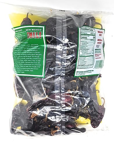 Barker's Dried Red Chili Pods, 16 Ounces - Medium Hot - Grown in World Famous Chili Region Hatch, NM - No Preservatives, USA Product