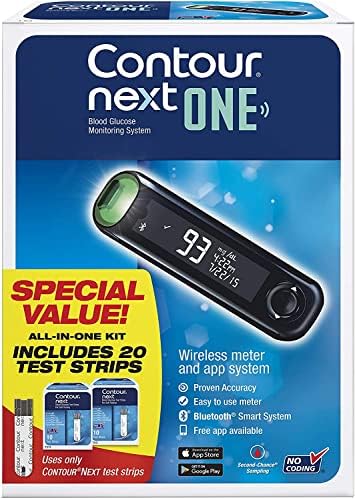 CONTOUR NEXT ONE Blood Glucose Monitoring System All-in-One Kit for Diabetes