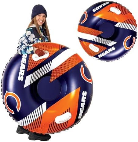 Big Mouth Inc NFL Snow Tube, Heavy Duty Inflatable Snow Sled for Winter Tubing, Ride-On Snow Tube with Handles for Kids and Adults, Outdoor Winter Fun and Football Fan Gifts