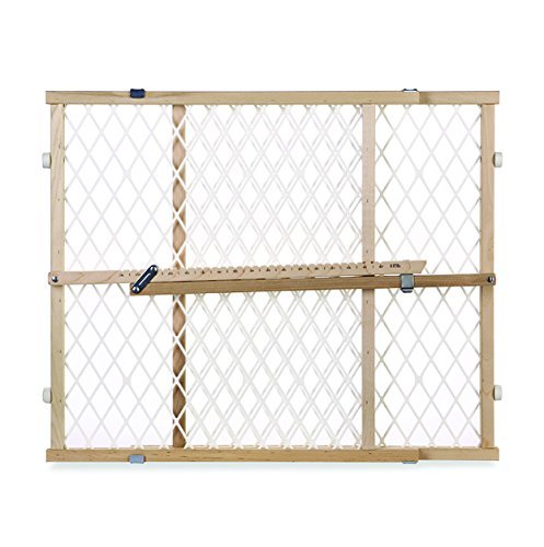 Toddleroo by North States - Diamond Mesh Wooden Baby Gate: Pressure Mounted Baby Gate for Doorways - Adjustable 26.5 to 42 Inches Wide - 23 Inches